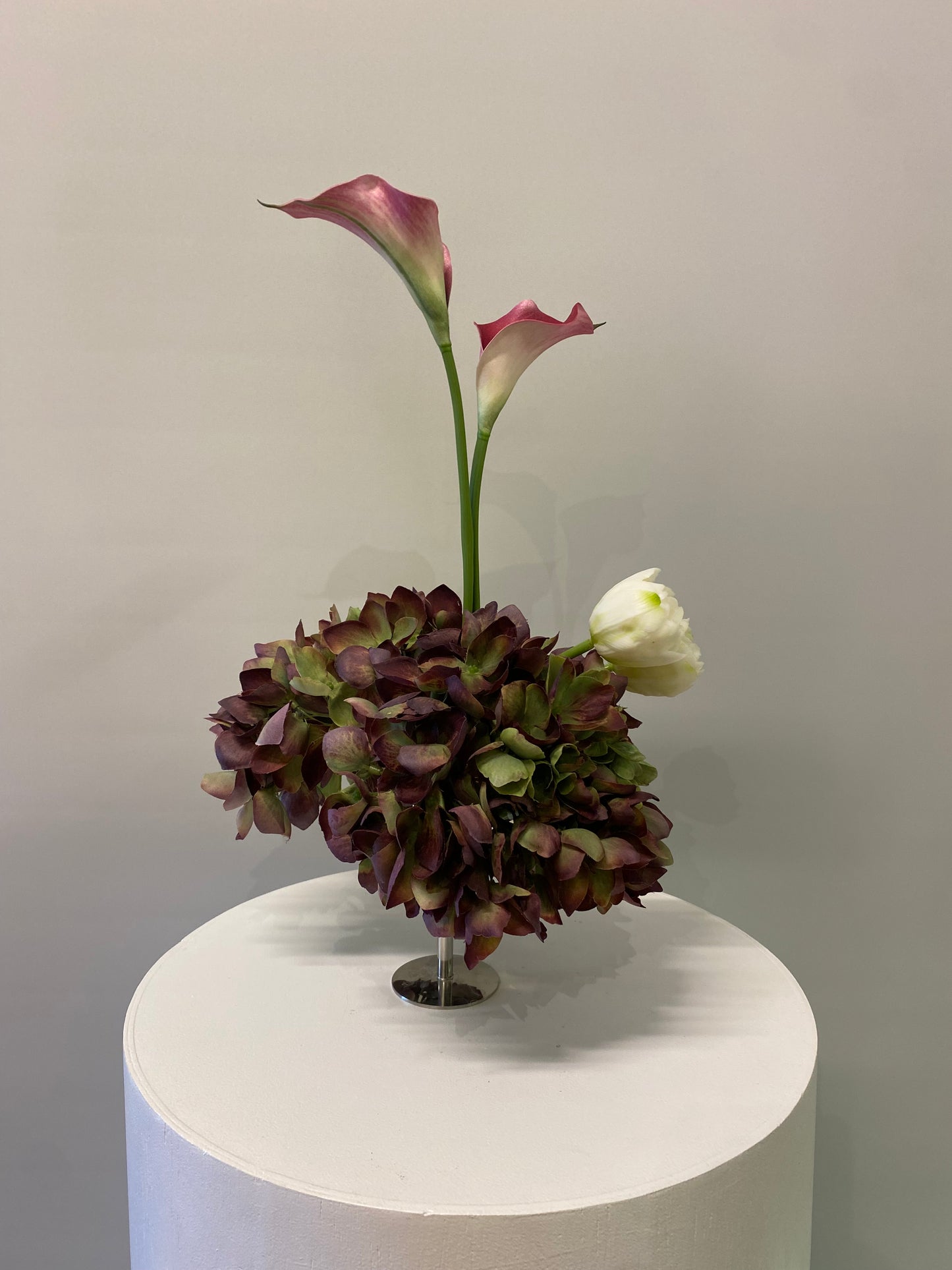 Green and Purple Martini Wedding Bud Vase Arrangement