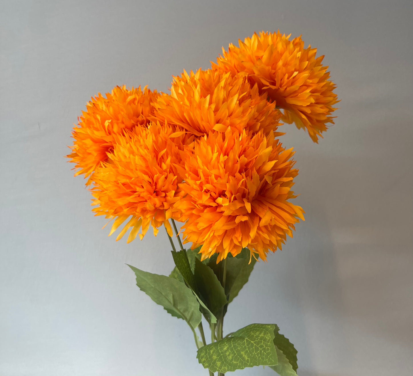 Bright Orange Chrysanthemum Spray Artificial Faux Flowers