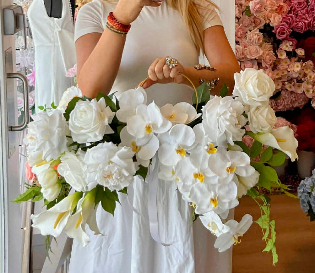 Catherine Phillips Lucinda Bridal Wedding Bouquet Hoop Artificial Faux Flowers