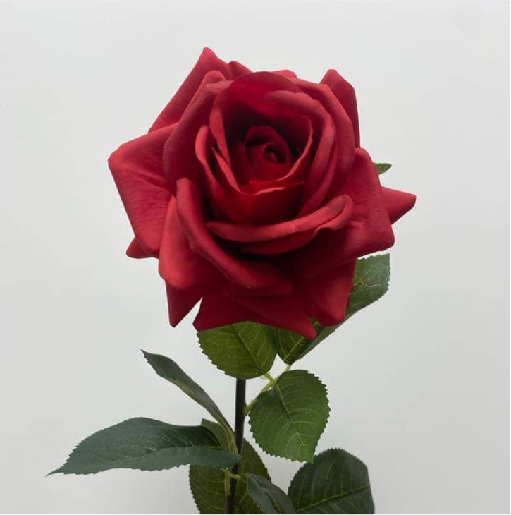 Real Touch Red Hannah Rose Single Stem Artificial Faux Flowers