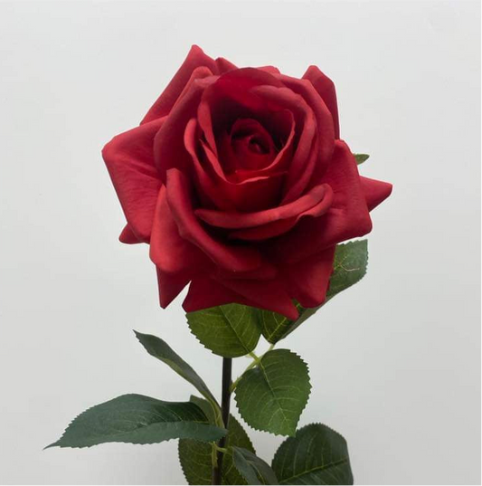 Real Touch Red Hannah Rose Single Stem Artificial Faux Flowers