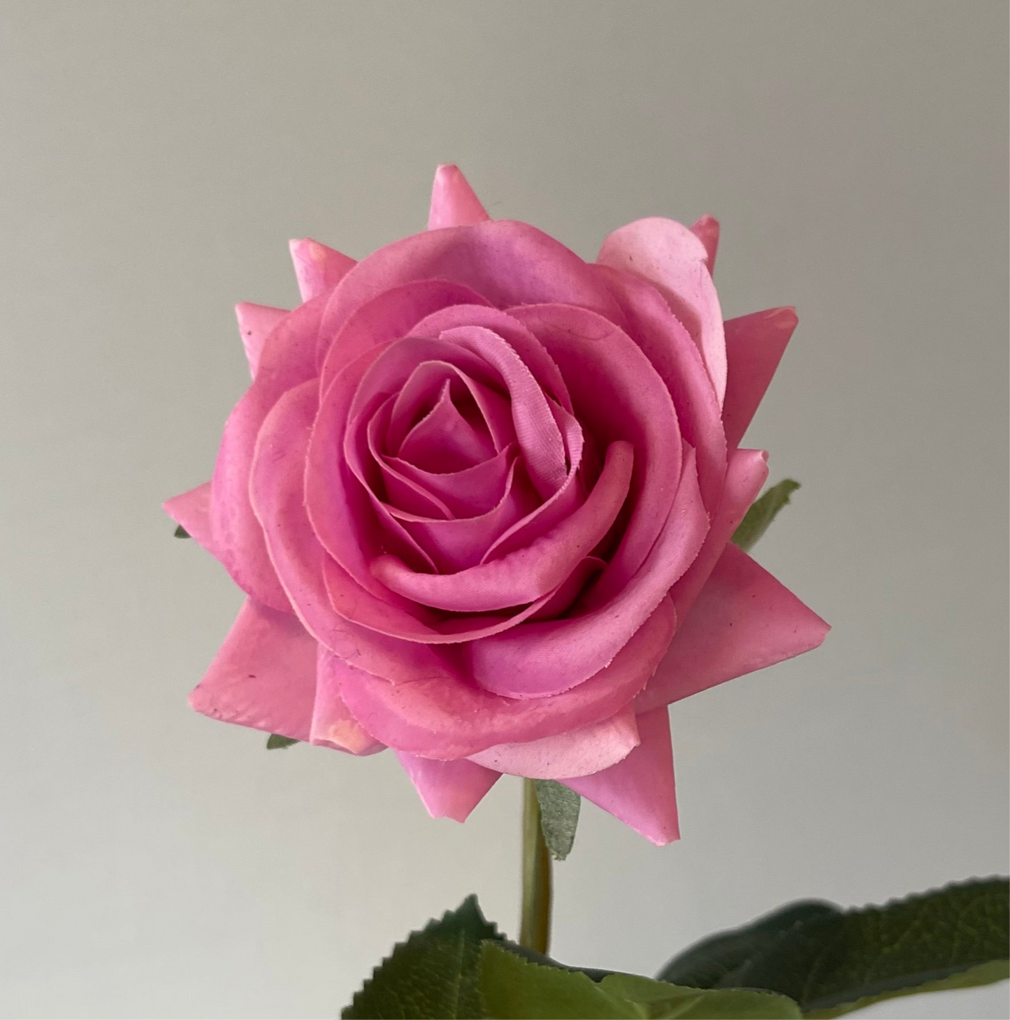 Mini Bright Pink Rose Real Touch Artificial Flower Faux Flower