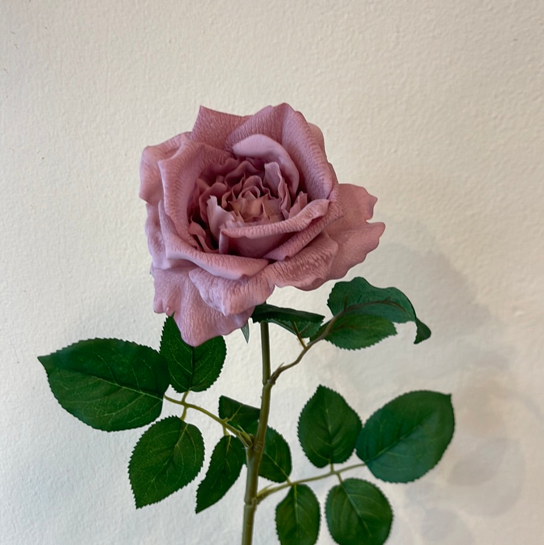 Real Touch Dusty Pink Astrid Rose Single Stem Artificial Faux Flowers