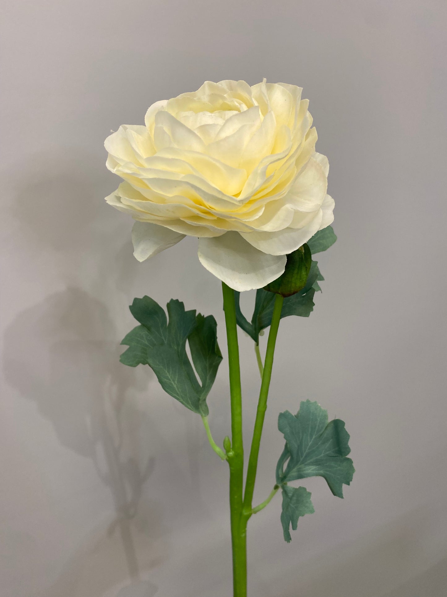 Real Touch White Ranunculus Single Stem Artificial Faux Flowers
