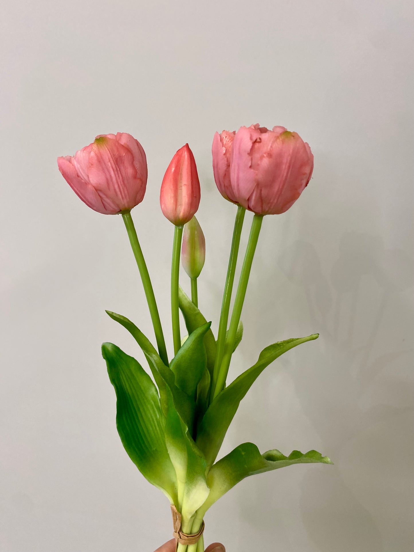 Real Touch Tulips Light Pink Bunch Artificial Faux Flowers