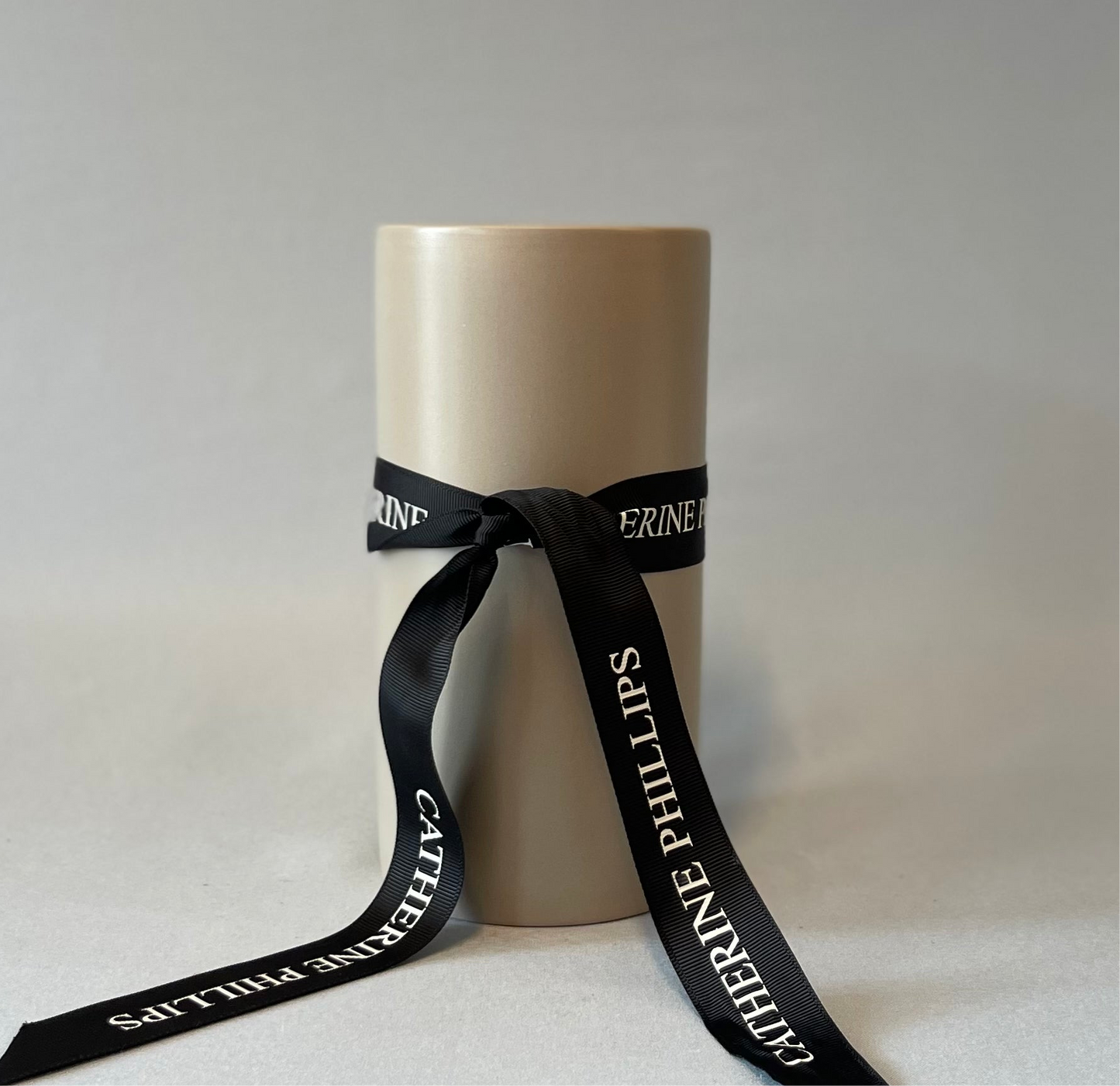 Cylinder Vase Satin Dark Beige