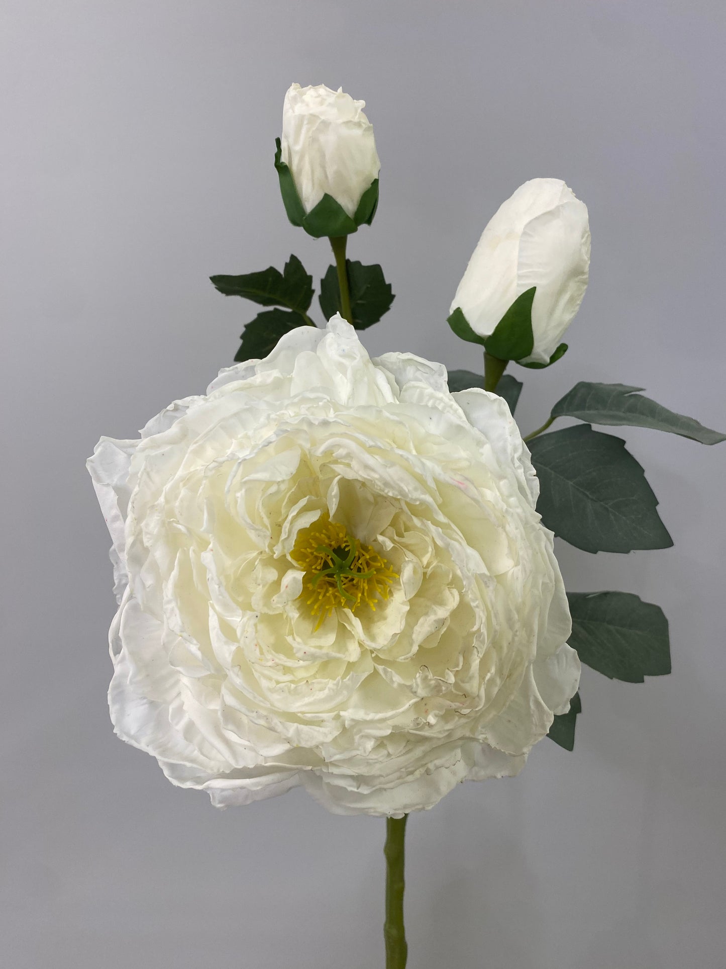 White Peony Single Stem Artificial Faux Flowers