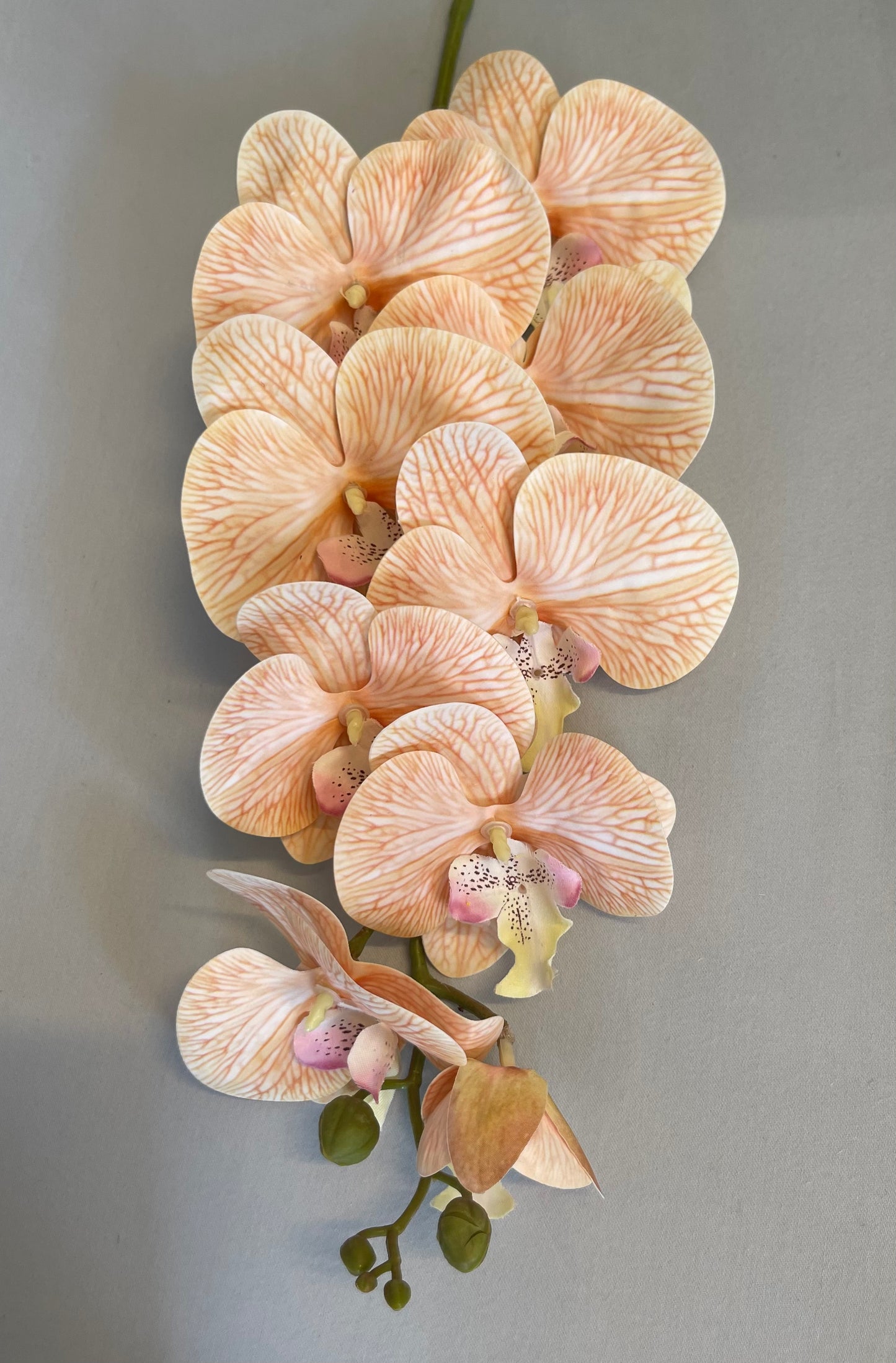 Burnt Orange Orchid Single Stem Artificial Flowers Faux Flowers