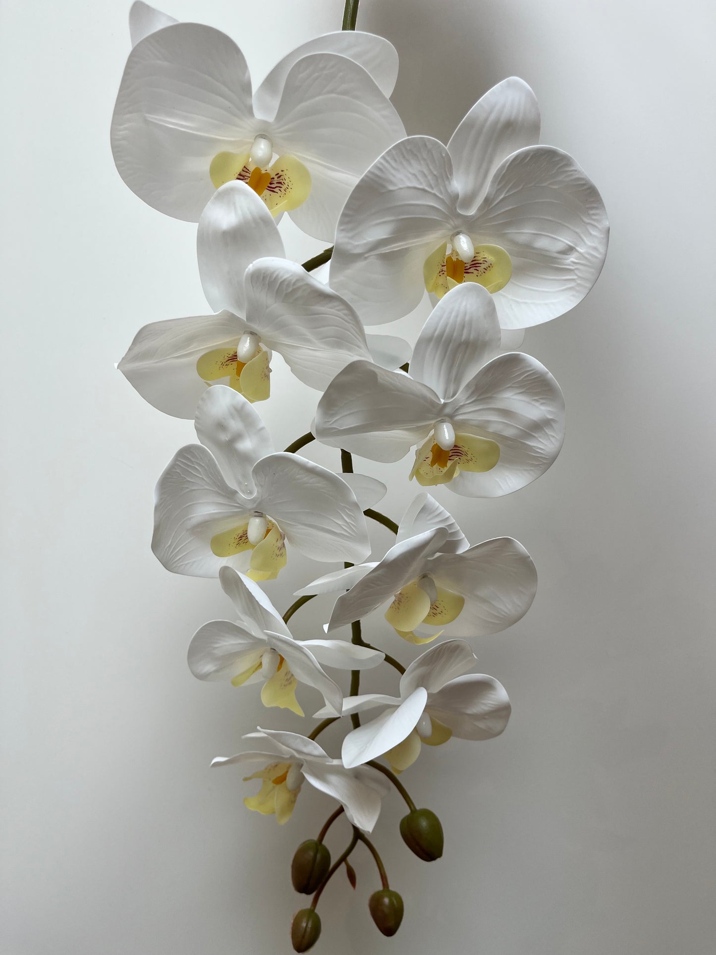 Real Touch White Orchid Single Stem Artificial Faux Flowers