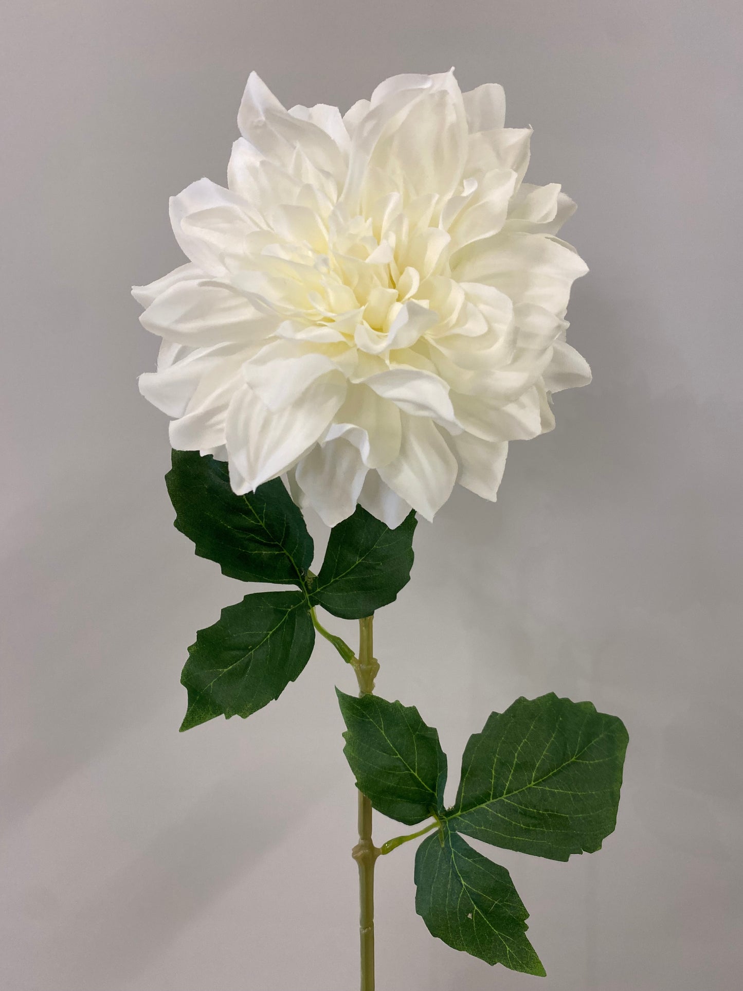 White Dahlia Single Stem Artificial Faux Flowers