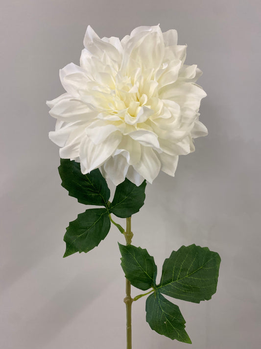 White Dahlia Single Stem Artificial Faux Flowers