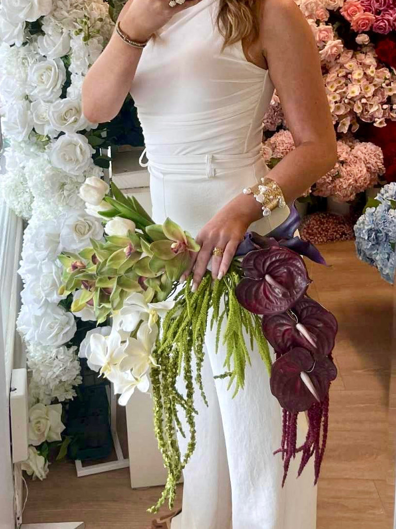 Catherine Phillips Linda Bridal Wedding Bouquet Hoop Artificial Flowers