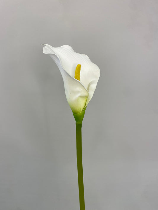 Real Touch White Calla Lily Single Stem Artificial Faux Flowers