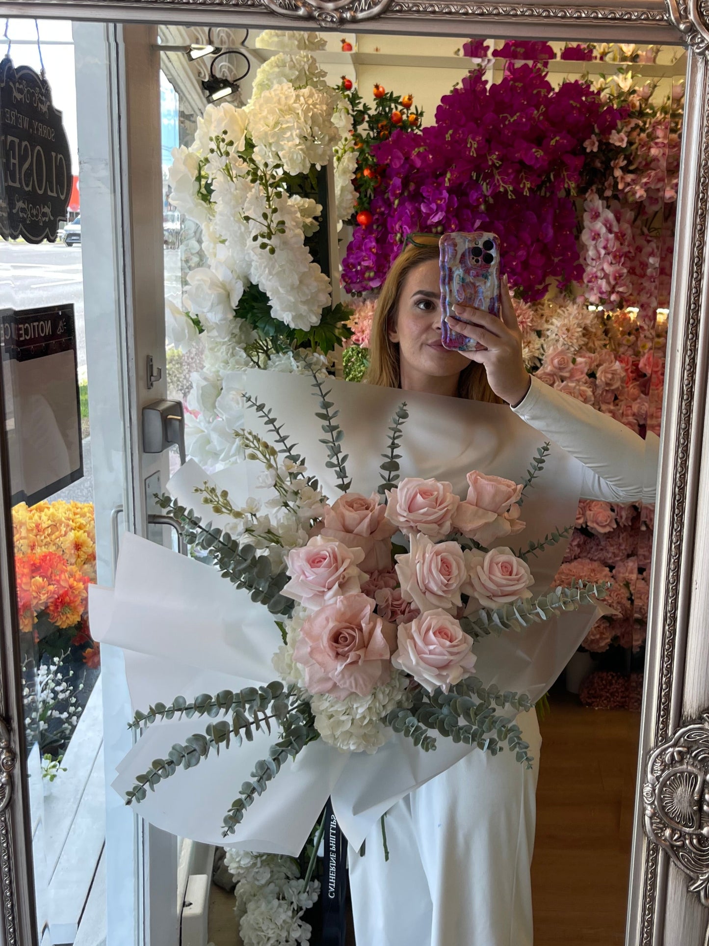 Ava Artificial Flowers Faux Flowers Wrapped Bouquet Arrangement