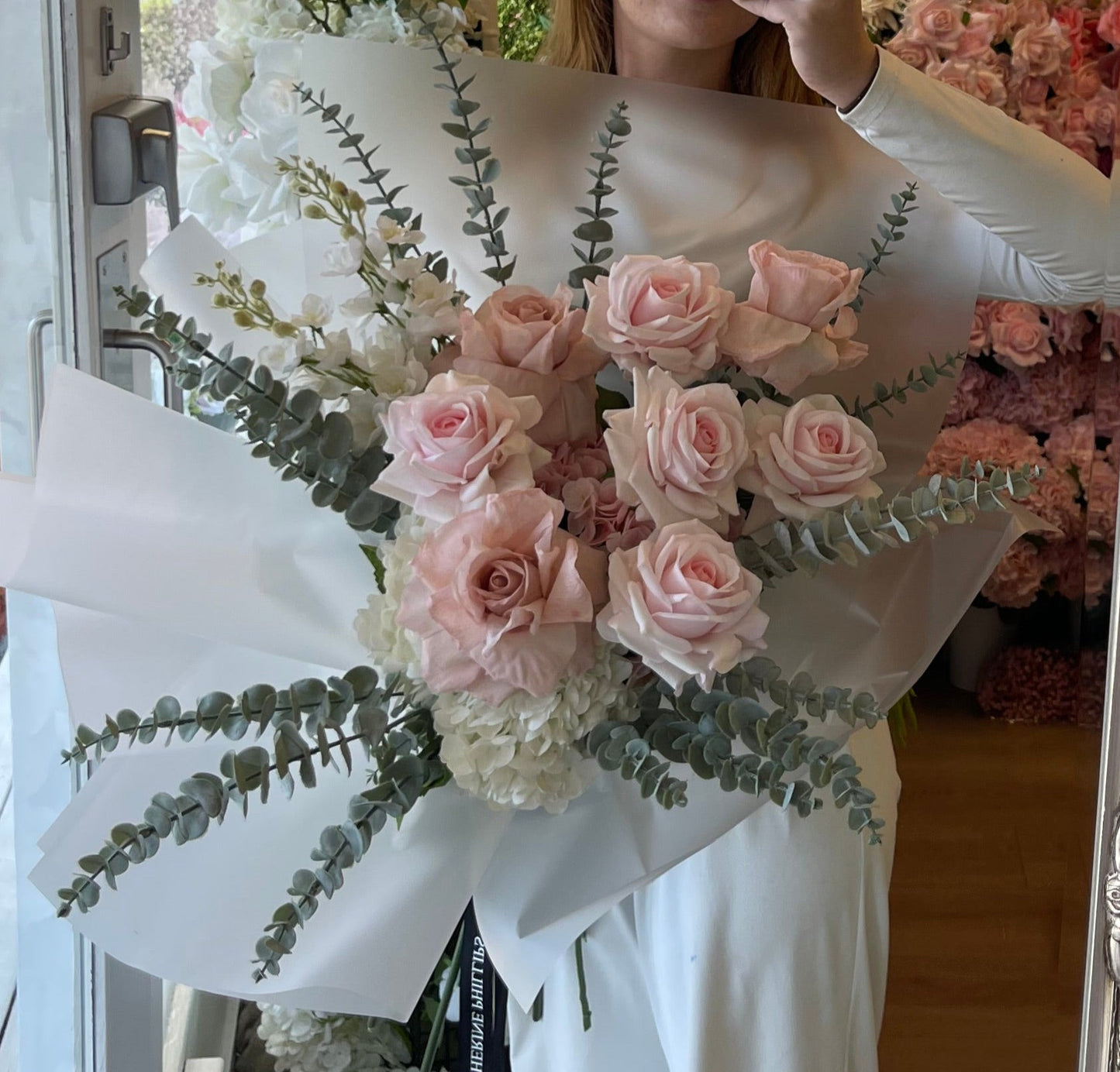 Ava Artificial Flowers Faux Wrapped Arrangement,