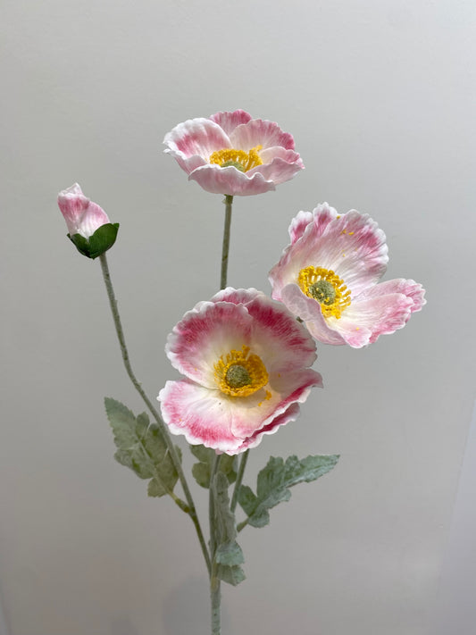 Real Touch Pink Cosmos Spray Single Stem Artificial Faux Flowers