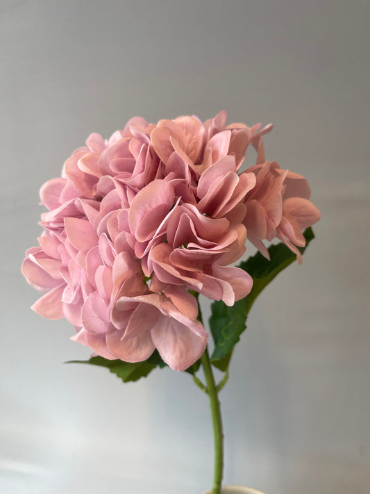 Real Touch Light Pink Hydrangea Single Stem Artificial Flowers Faux Flowers