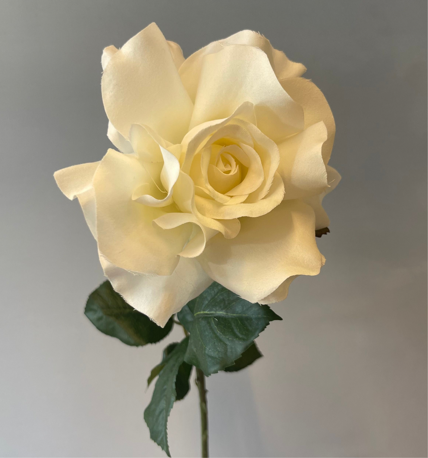 White Gloria Rose Single Stem Artificial Faux Flowers