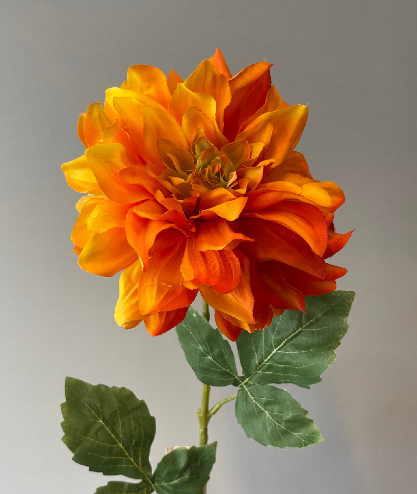 Orange Dahlia Single Stem Artificial flowers Faux Flowers