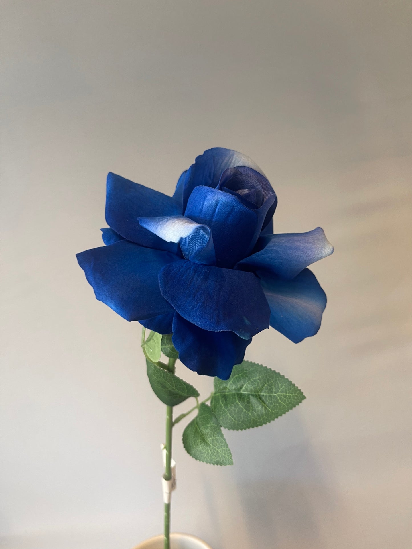 Striker Blue Velvet Rose Single Stem Artificial Faux Flower