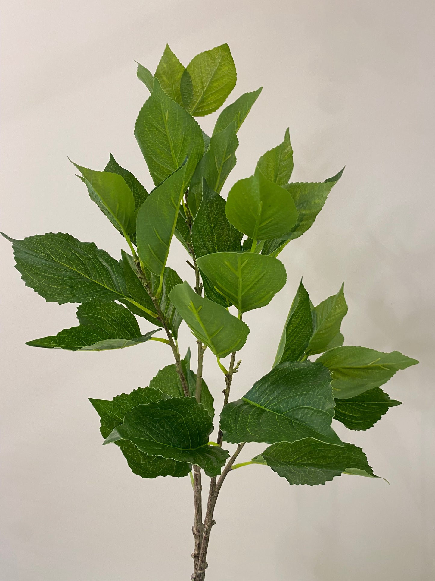 Real Touch Green Hydrangea Leaf Single Stem Artificial Flowers