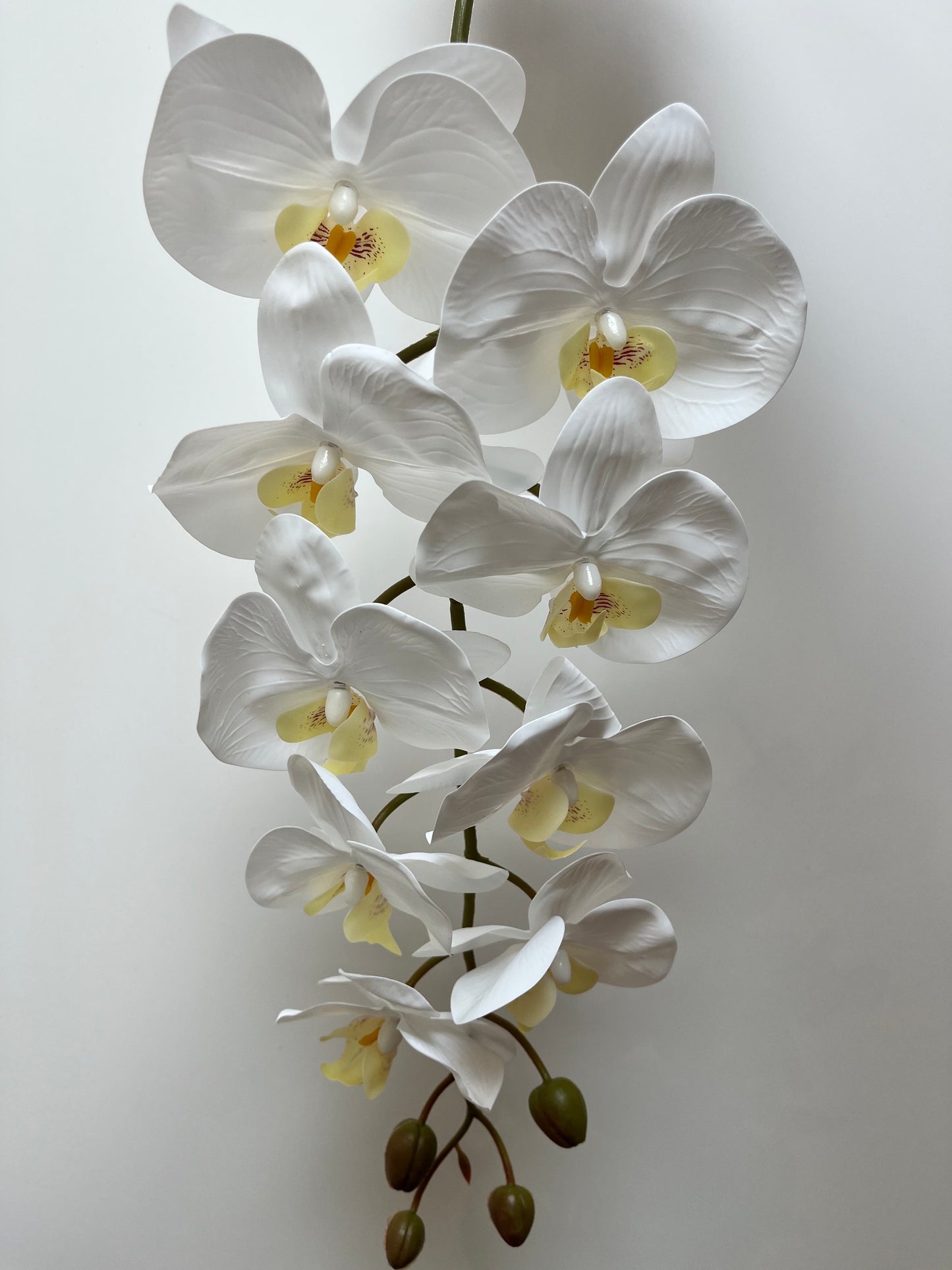 Real Touch White Orchid Single Stem Artificial Faux Flowers