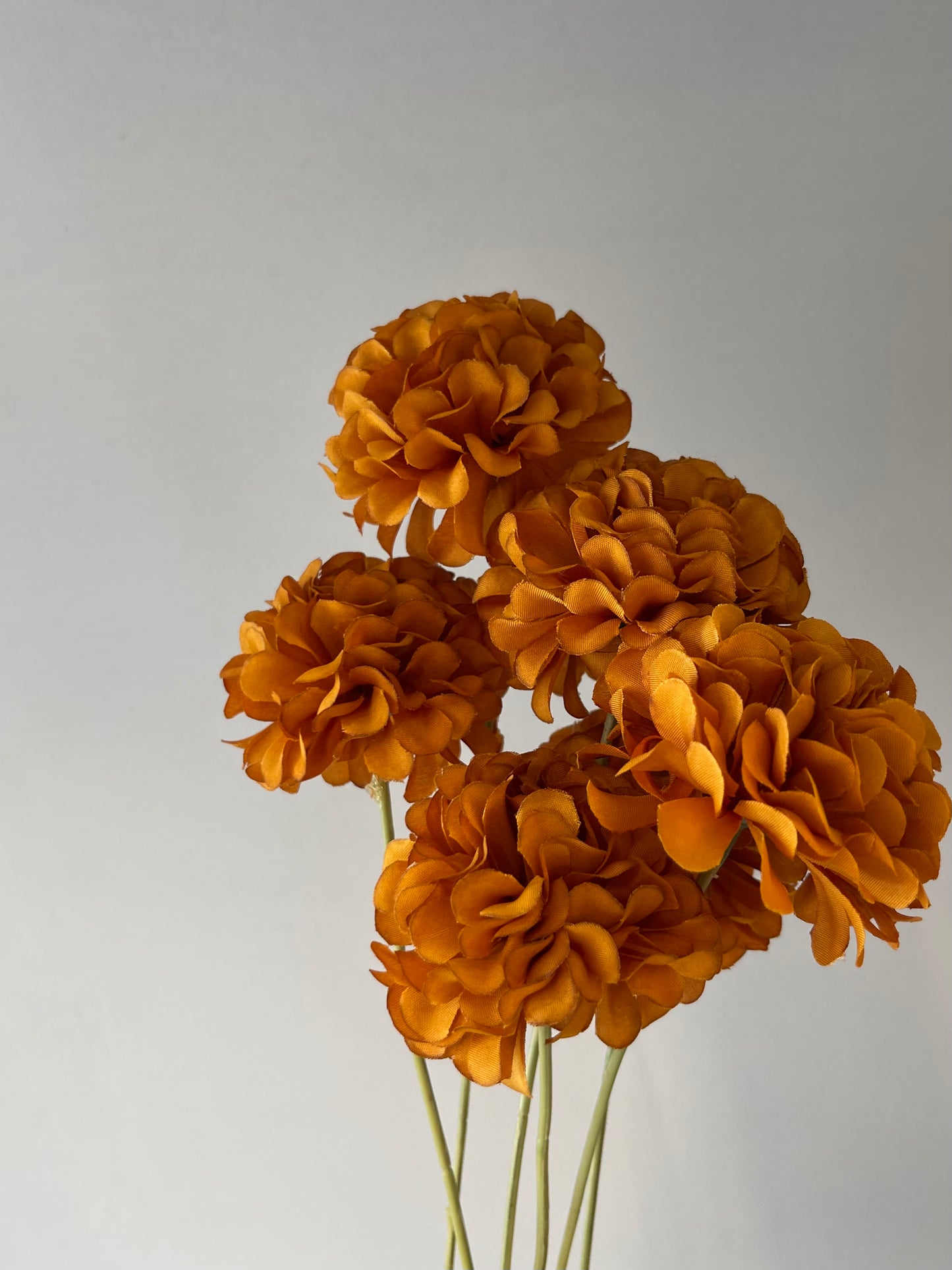 Burnt Orange Chrysanthemum Spray Artificial Faux Flowers