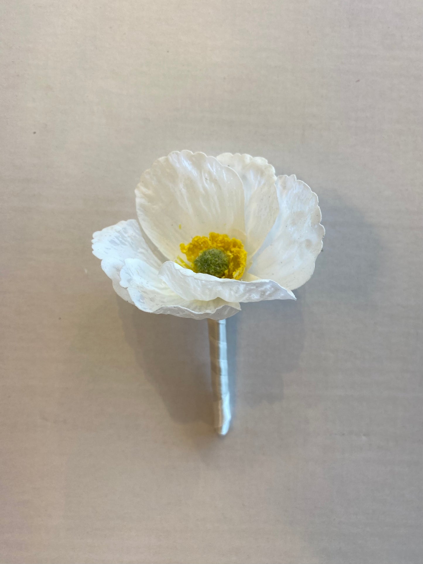 White Cosmos Buttonhole