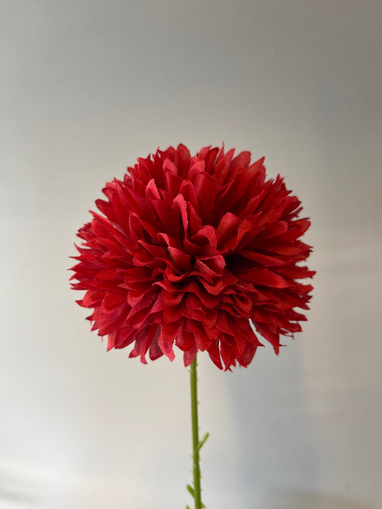 Red Chrysanthemum Single Stem Artificial Faux Flowers