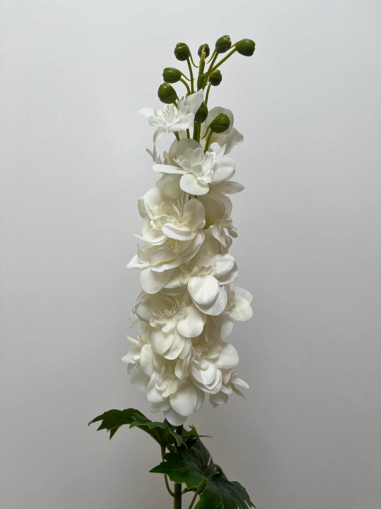 Real Touch White Delphinium Single Stem Artificial Faux Flowers
