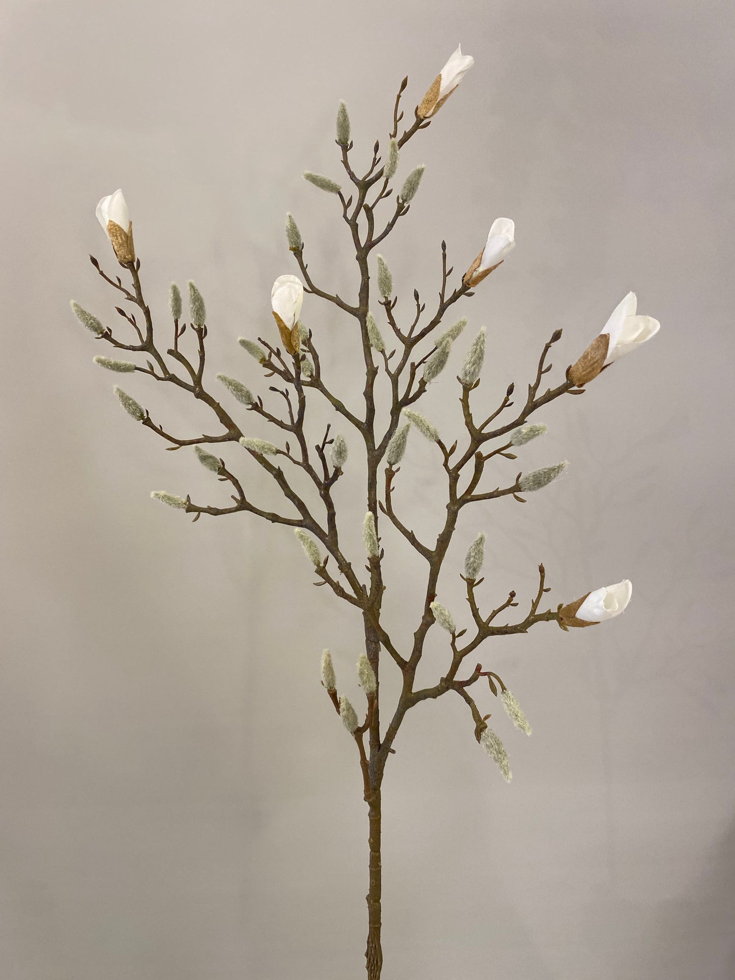 White Magnolia Bud Spray Artificial Faux Flowers