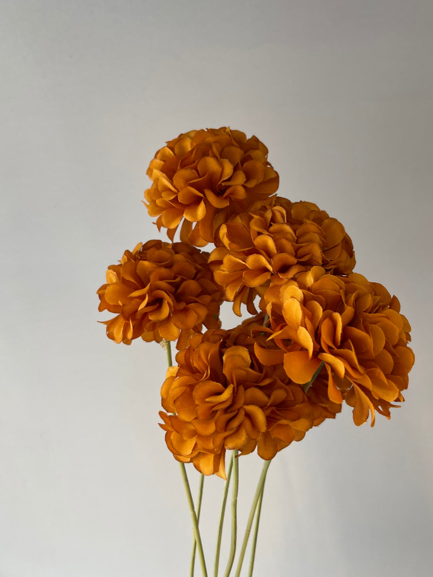 Burnt Orange Chrysanthemum Spray Artificial Faux Flowers