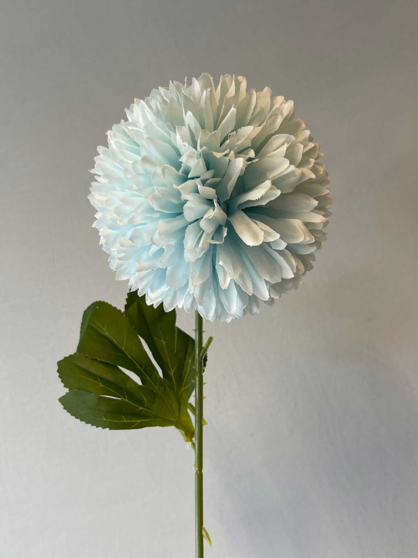 Sky Blue Chrysanthemum Single Stem Artificial Faux Flower