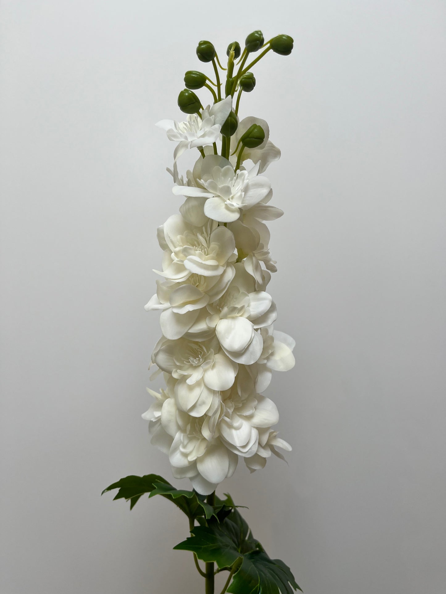 Real Touch White Delphinium Single Stem Artificial Faux Flowers