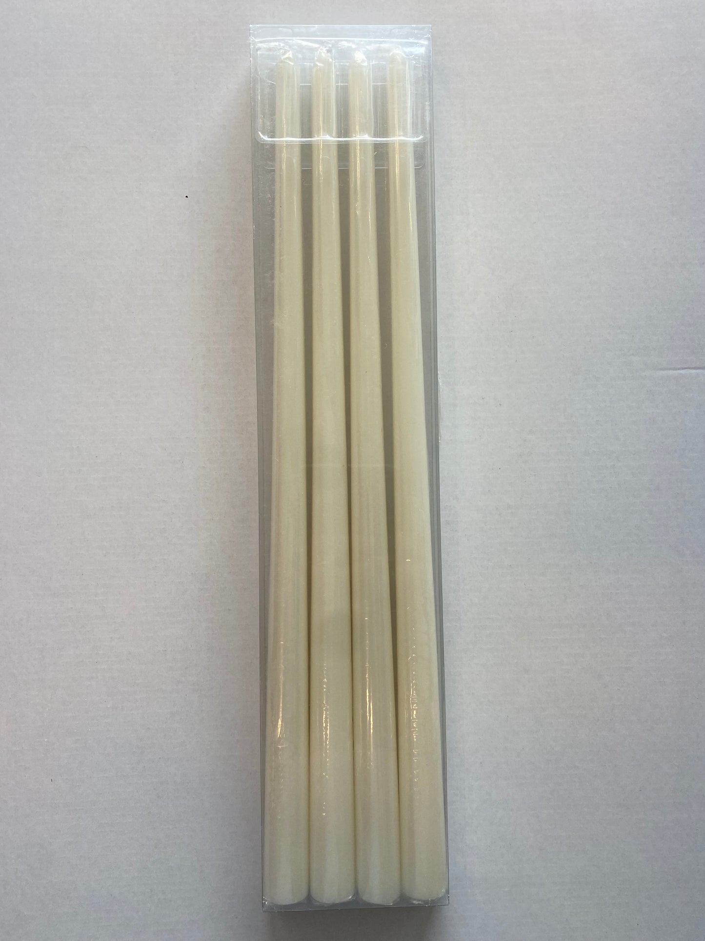 White Taper Wax Candles 4 in a box 40cm x 2cm