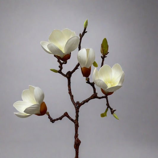 White Magnolia Spray Single Stem Artificial Faux Flowers