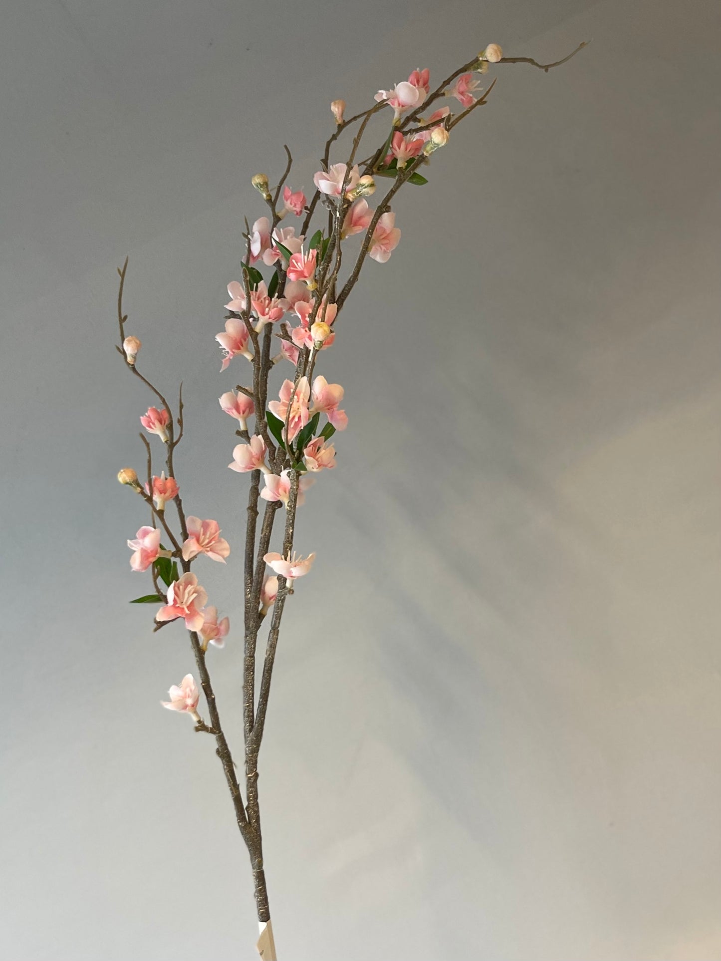 Pink Peach Blossom Single Stem Artificial Faux Flowers