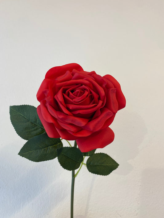 Real Touch Bella Rose Red Single Stem Artificial Faux Flowers