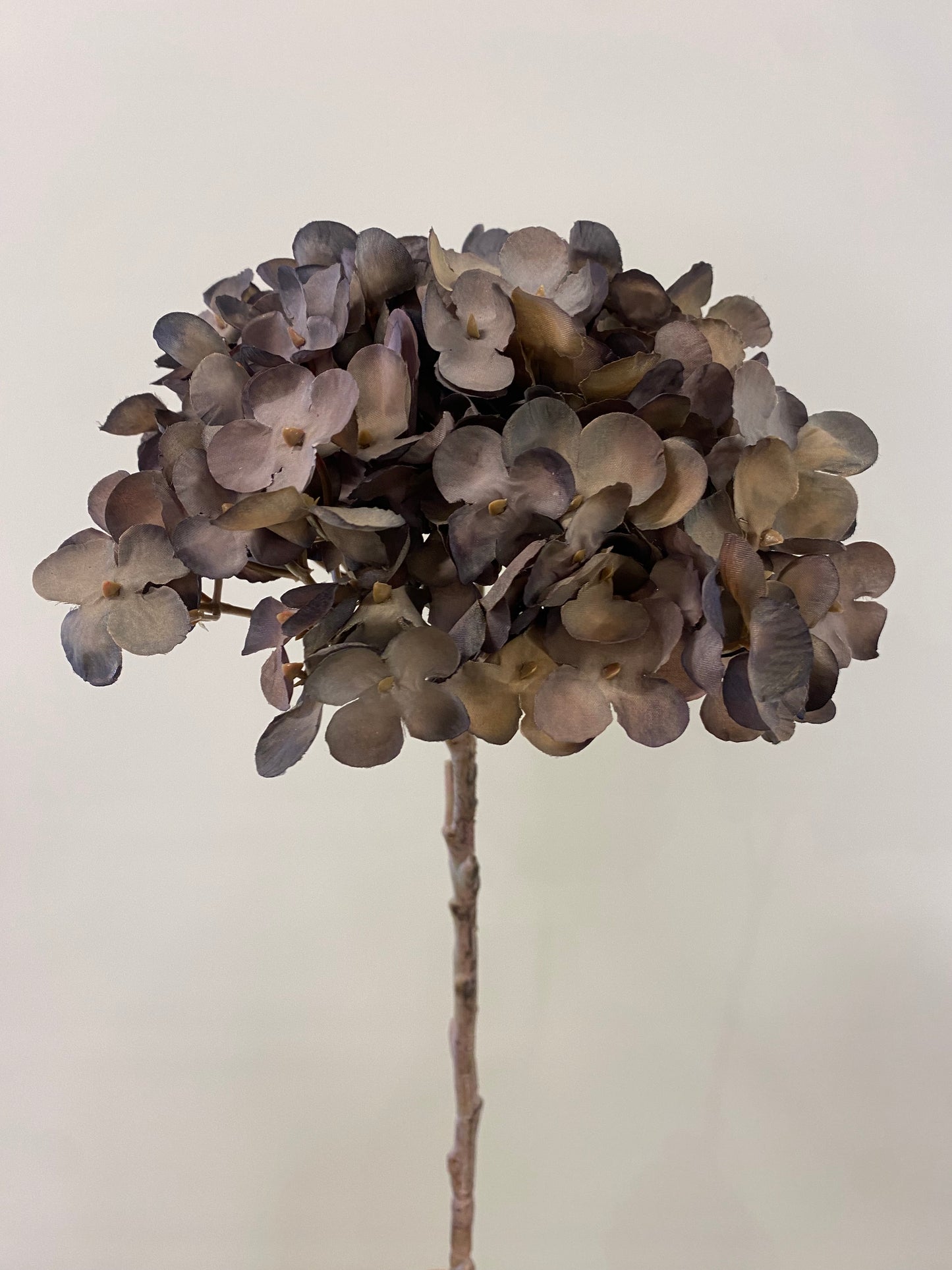 Hydrangea Single Stem Liquorice Silk Artificial Flowers Faux Flowers