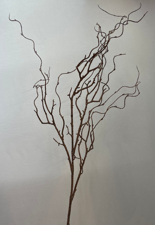 Brown Curly Willow Twig Artificial Flower Spray