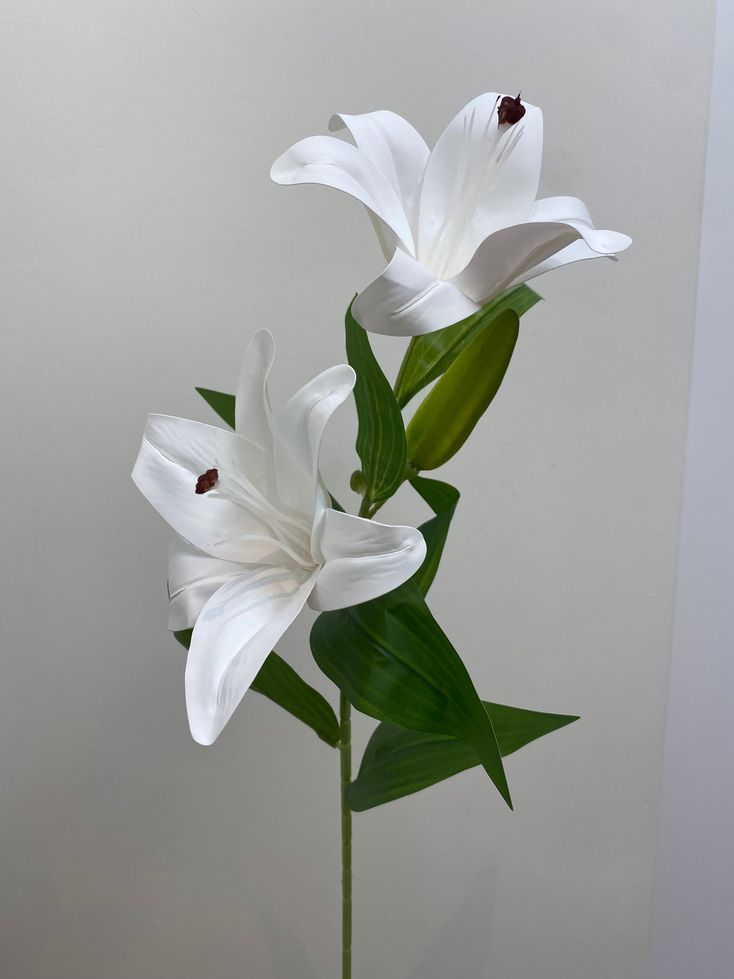 White Lily Spray Single Stem Artificial Faux Flowers