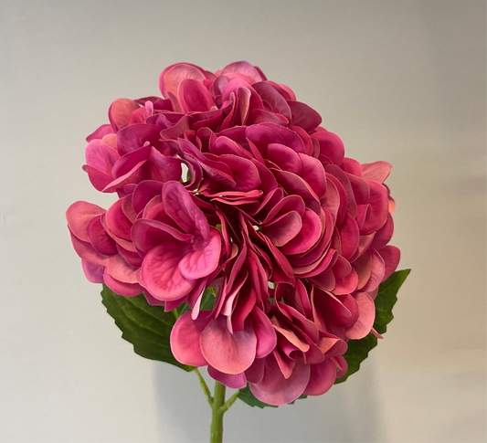 Real Touch Burgundy Hydrangea Single Stem Artificial Flowers Faux Flowers