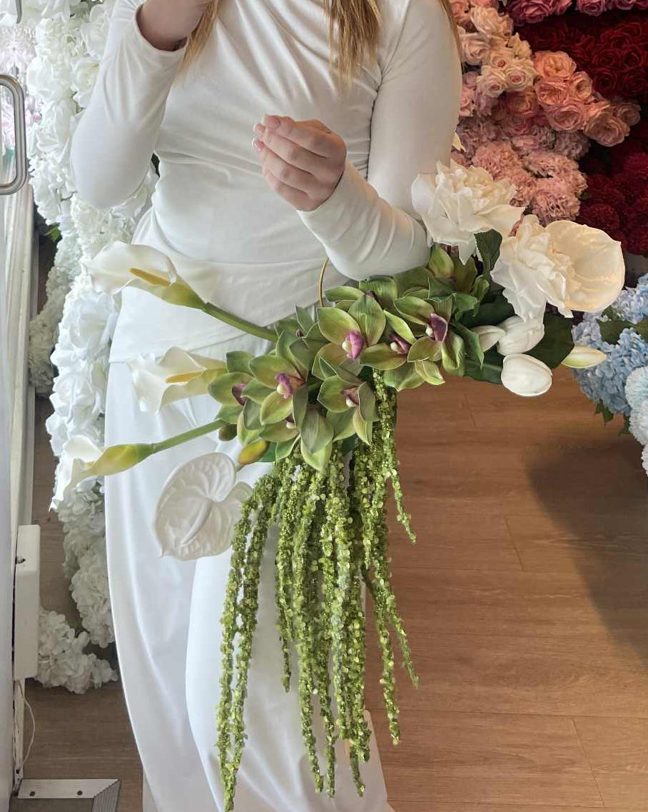 Catherine Phillips Elisa Bridal Wedding Bouquet Hoop Artificial Faux Flowers