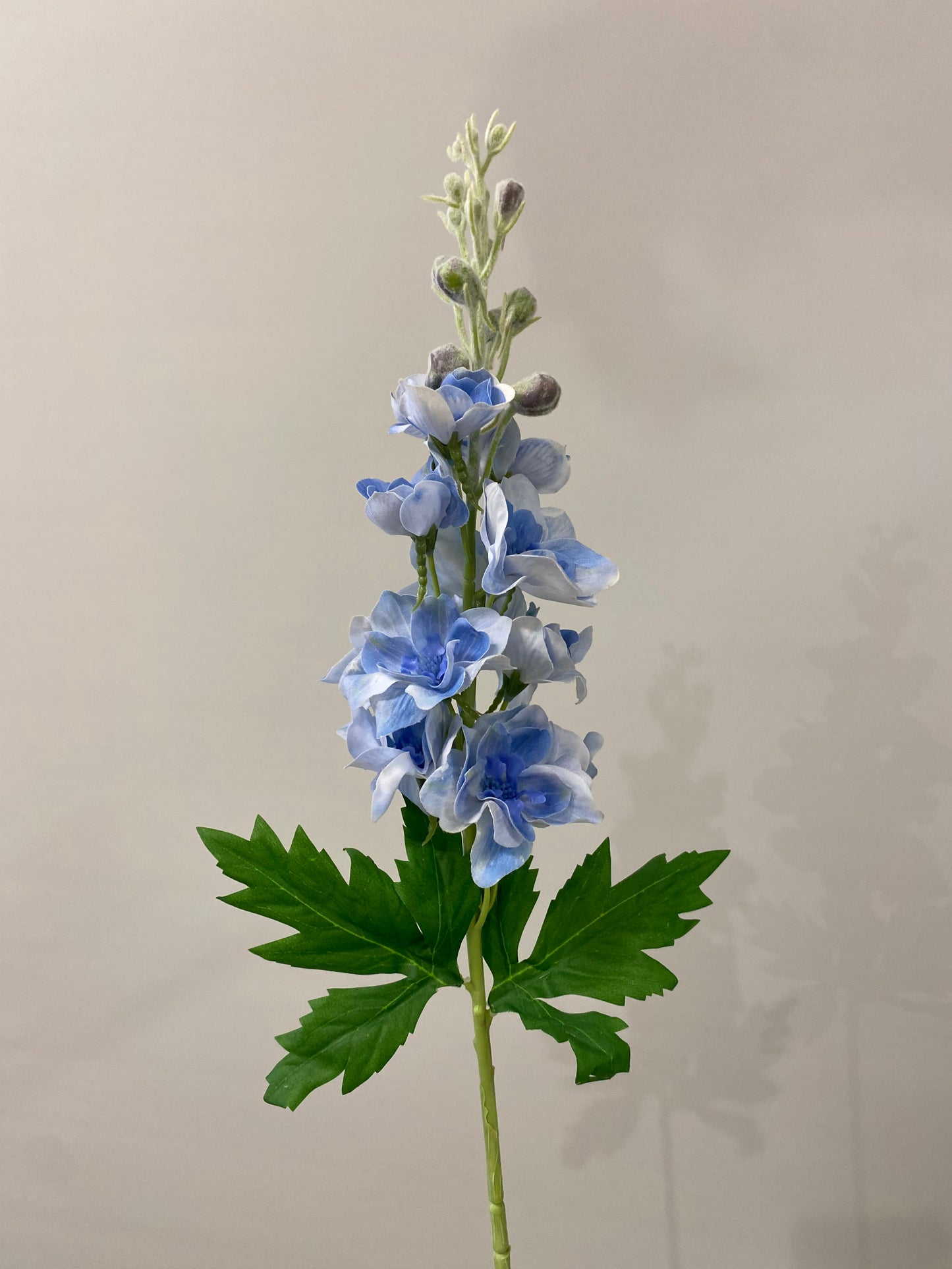 Real Touch Light Blue Delphinium Single Stem Artificial Faux Flowers D1