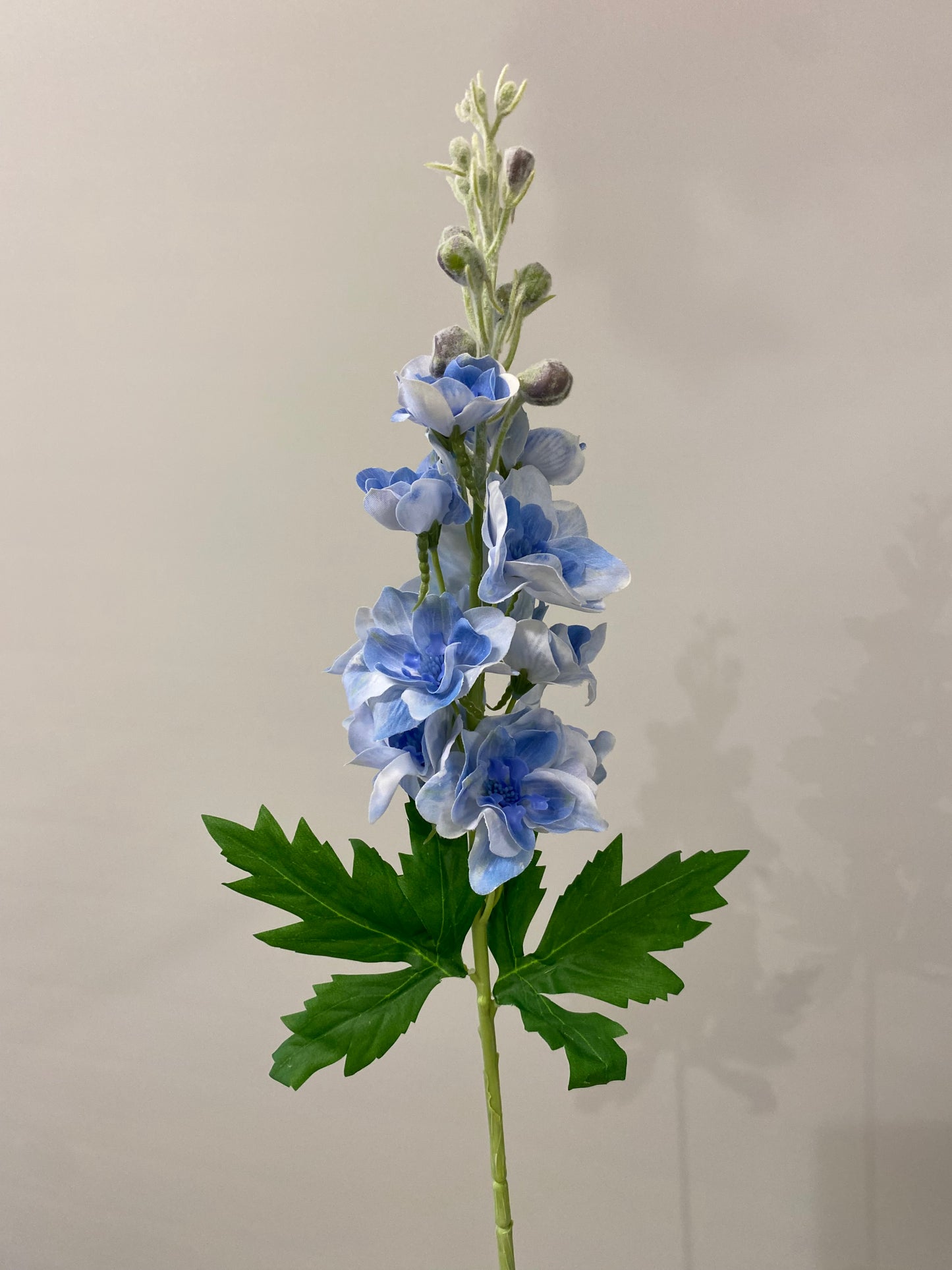 Real Touch Light Blue Delphinium Single Stem Artificial Faux Flowers D1