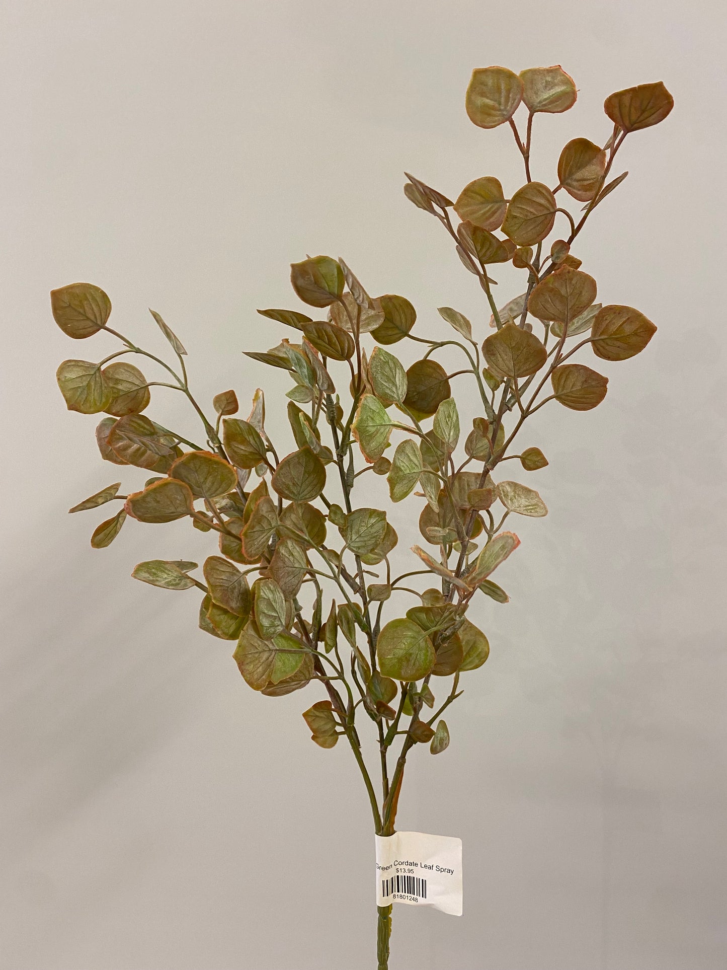 Rust Green Cordate Leaf Spray Artificial Flowers Faux Flowers