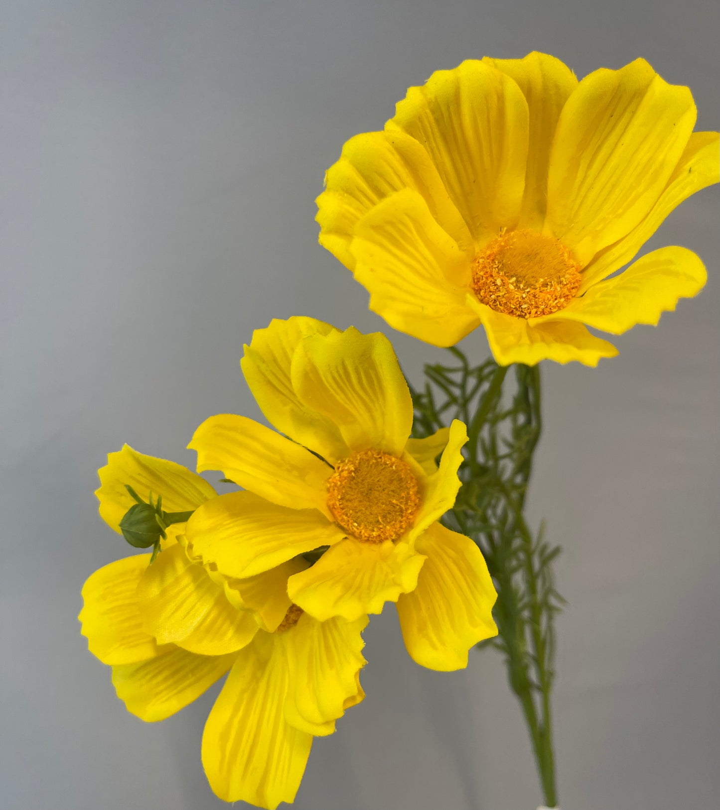 Real Touch Yellow Cosmos Spray Single Stem  Artificial Flowers
