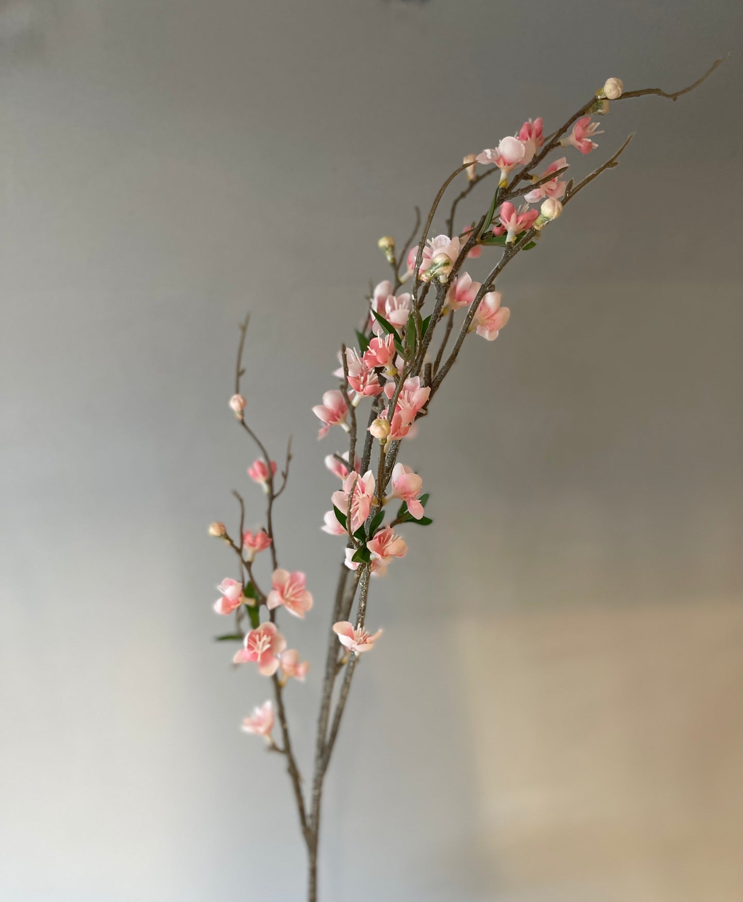 Pink Peach Blossom Single Stem Artificial Faux Flowers