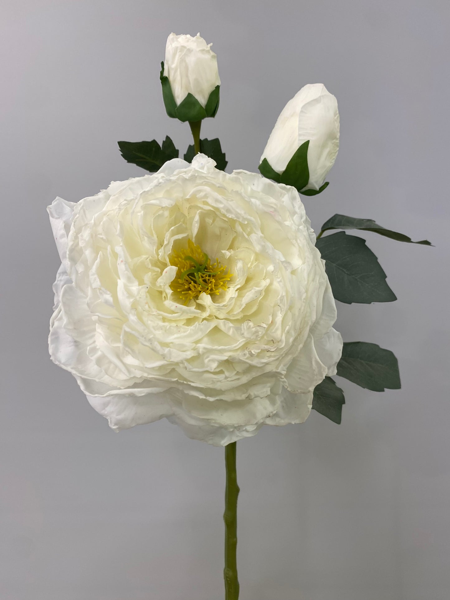White Peony Single Stem Artificial Faux Flowers