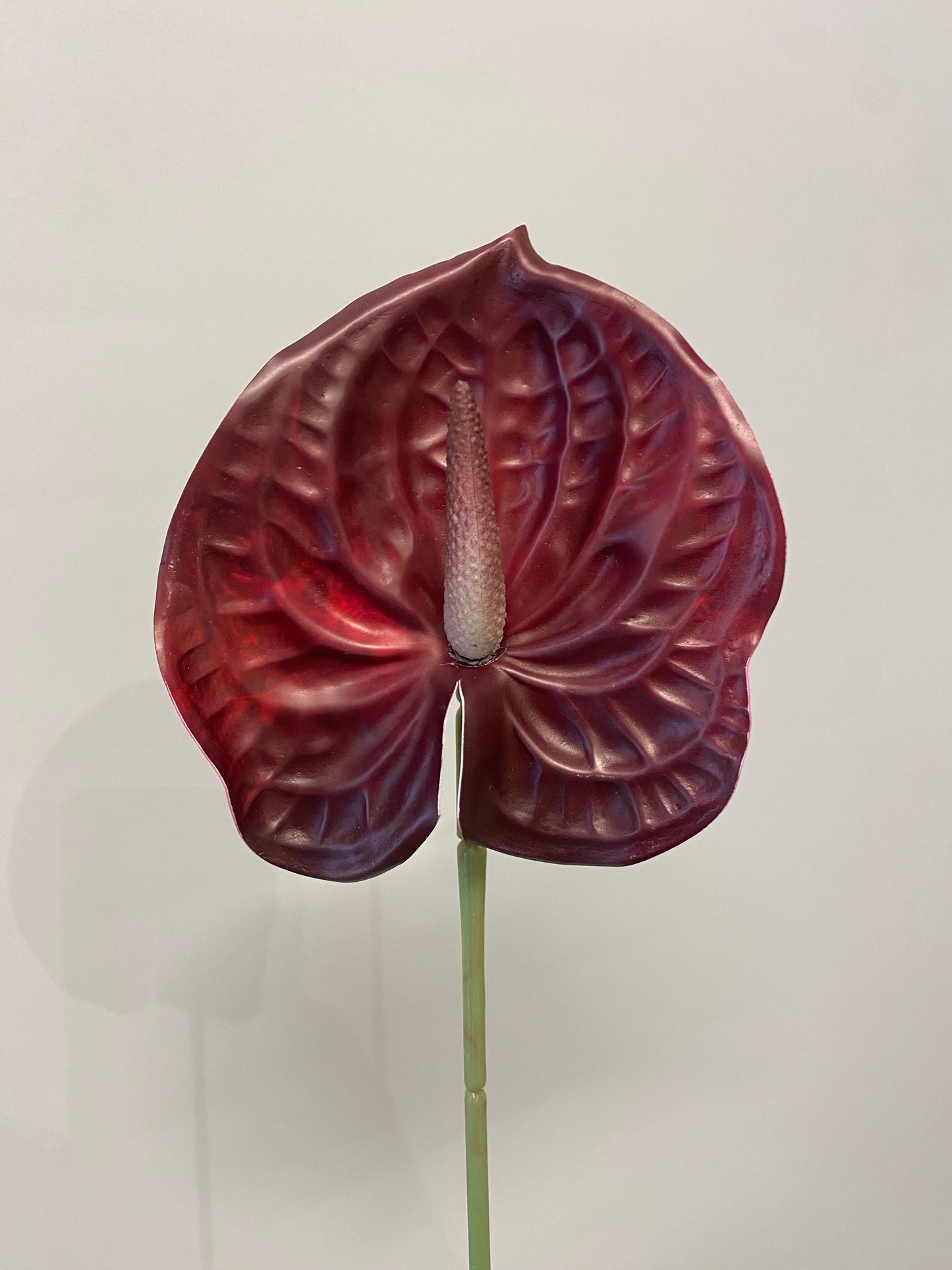 Burgundy Anthurium single stem Artificial Flowers Faux Flowers Small